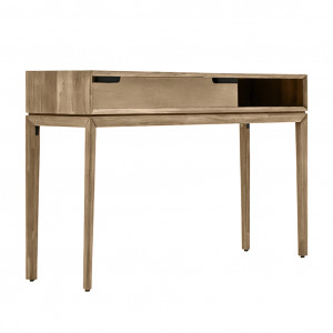 Console en bois d'acacia avec poignées en métal noir - KASSIA