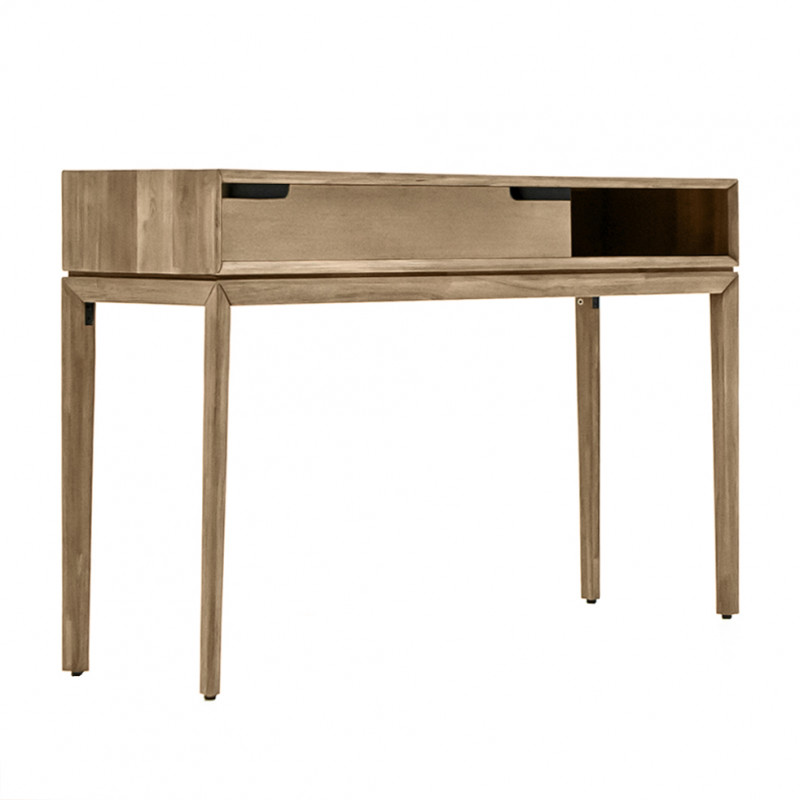 Console en bois d'acacia avec poignées en métal noir - KASSIA