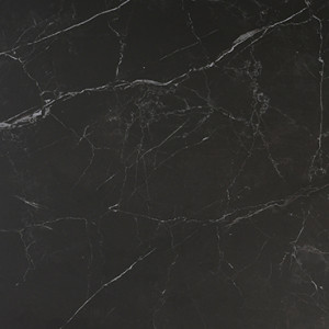 Table basse 120x60 cm en céramique noir marbré mat et pied étoile en métal noir - INDIANA 06