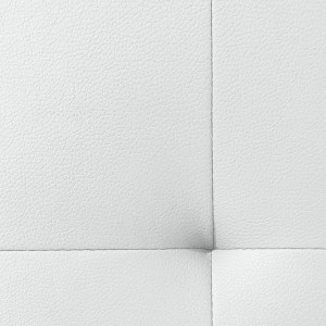 Pack lit double en simili blanc + matelas 160 x 200 cm - PANDORA
