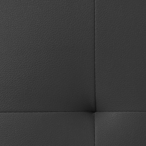 Pack lit double en simili noir + matelas 140 x 190 cm - PANDORA