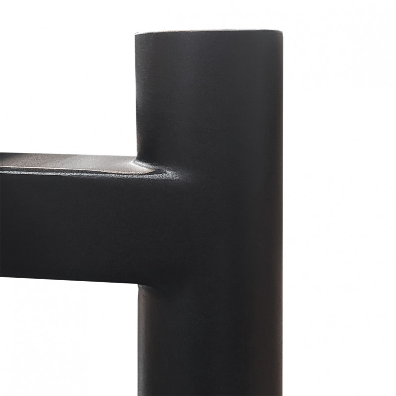 Table extensible 160/240 cm en céramique gris anthracite mat et 4 pieds droits métal noir - UTAH 09