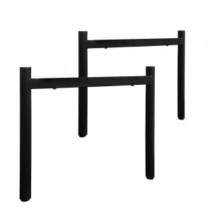 4 pieds de table de repas en métal noir finition peinture poudrée design minimaliste droit hauteur 65 cm - 09