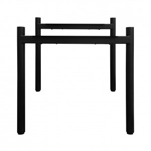 4 pieds de table de repas en métal noir finition peinture poudrée design minimaliste droit hauteur 65 cm - 09