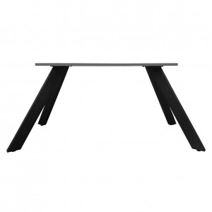 4 pieds de table de repas en métal noir finition peinture poudrée design incliné hauteur 65 cm - 08