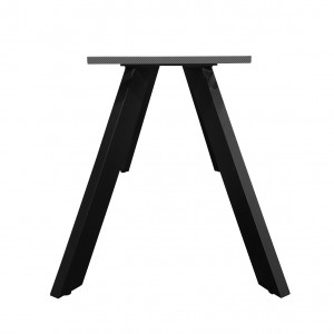 4 pieds de table de repas en métal noir finition peinture poudrée design incliné hauteur 65 cm - 08