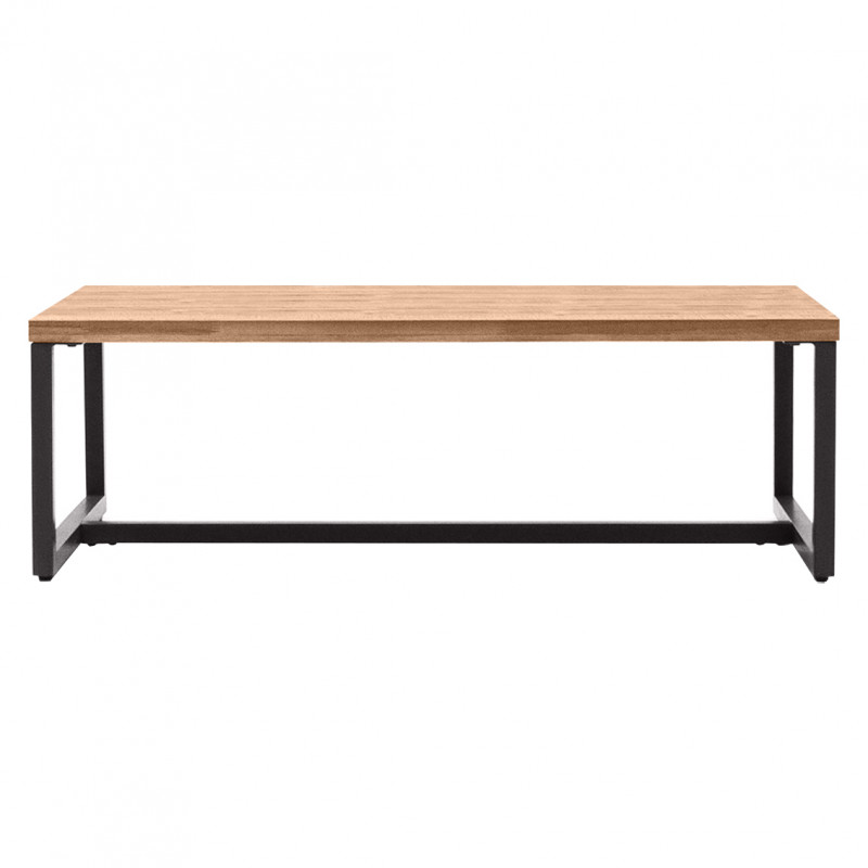 Table basse en bois d'acacia et piètement en métal effet vieilli gris anthracite - MAYBEL
