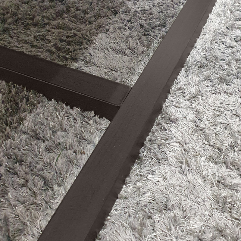 Table basse en bois d'acacia et piètement en métal effet vieilli gris anthracite - MAYBEL