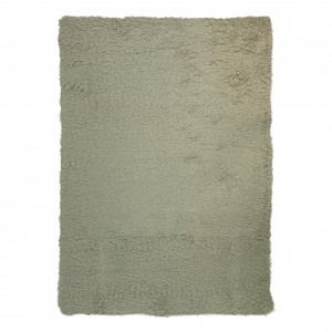 Tapis rectangulaire sherpa en polyester vert 100 x 133 cm - NUAGE 2288