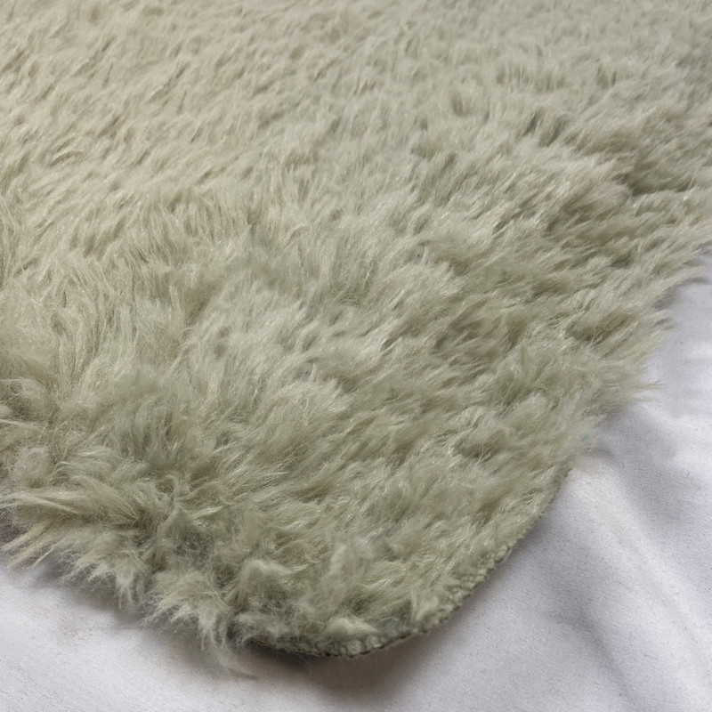 Tapis rectangulaire sherpa en polyester vert 100 x 133 cm - NUAGE 2288