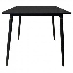 Table de repas pieds en aluminium noir et doré 80 x 80 cm - BING 2406