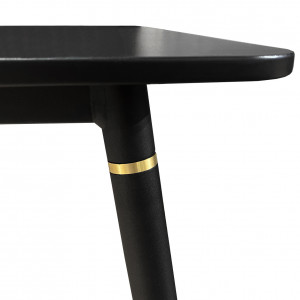 Table de repas pieds en aluminium noir et doré 80 x 80 cm - BING 2406