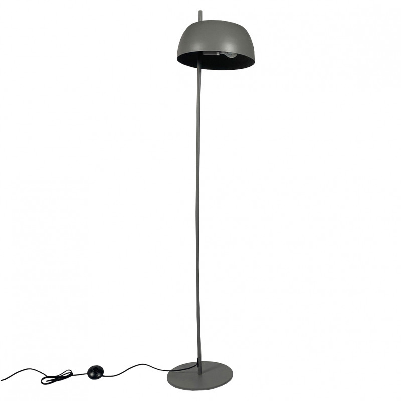 Grand lampadaire avec abat-jour en métal gris H146 cm - POLY 5560