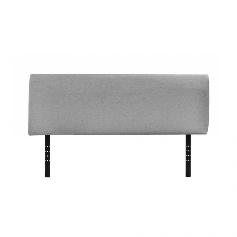 Tête de lit 180x60 tissu gris avec 2 barres de fixation métal - PAULA