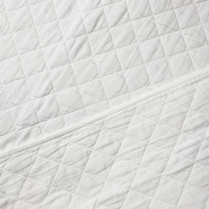 Couvre lit en polyester effet lavé blanc 180 x 230 cm - DOMI 0981