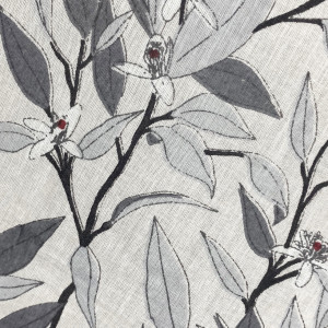 Voilage à œillets coton motif fleur d'oranger 140 x 250 cm - TINA 5983