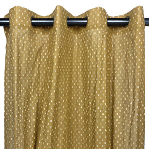 Voilage à œillets en coton plumetis moutarde 140 x 250 cm - ATON 3688