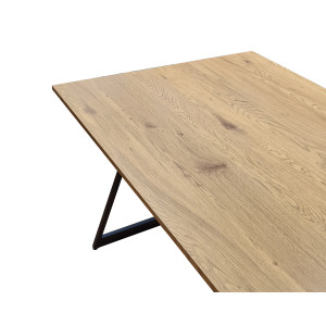 Table de repas 160 cm décor bois et pieds métal noir - DUNE