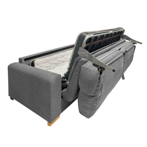 Canapé convertible 2 places L.200 cm en tissu gris clair chiné système rapido couchage 140x190 cm - VIGO