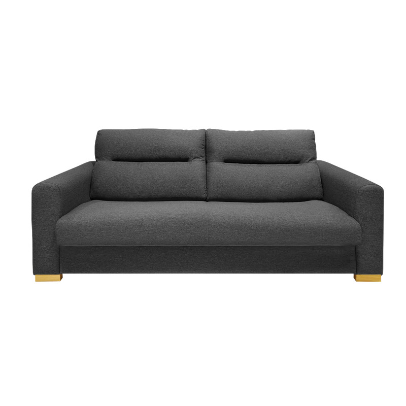 Canapé convertible 2 places L.200 cm en tissu gris anthracite chiné système rapido couchage 140x190 cm - VIGO