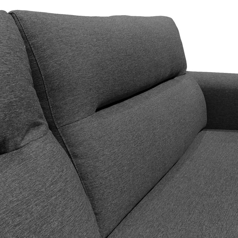Canapé convertible 2 places L.200 cm en tissu gris anthracite chiné système rapido couchage 140x190 cm - VIGO