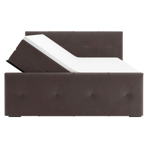 Lit boxspring 180x200 cm velours marron matelas + surmatelas - BLOOM