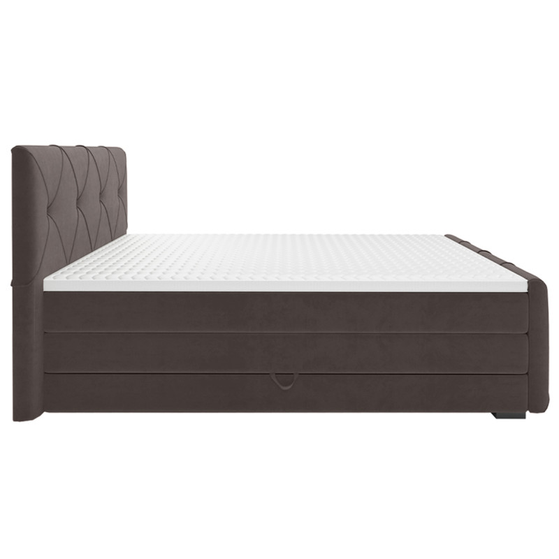 Lit boxspring 180x200 cm velours marron matelas + surmatelas - BLOOM