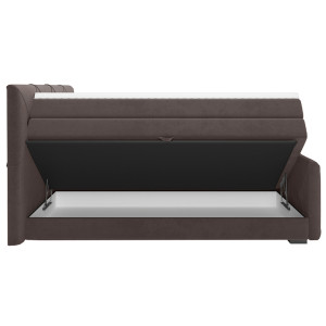 Lit boxspring 160x200 cm velours marron matelas + surmatelas - BLOOM