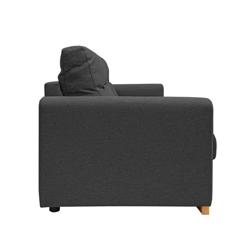 Canapé convertible 3p tissu gris anthracite couchage 160x190 cm - VIGO