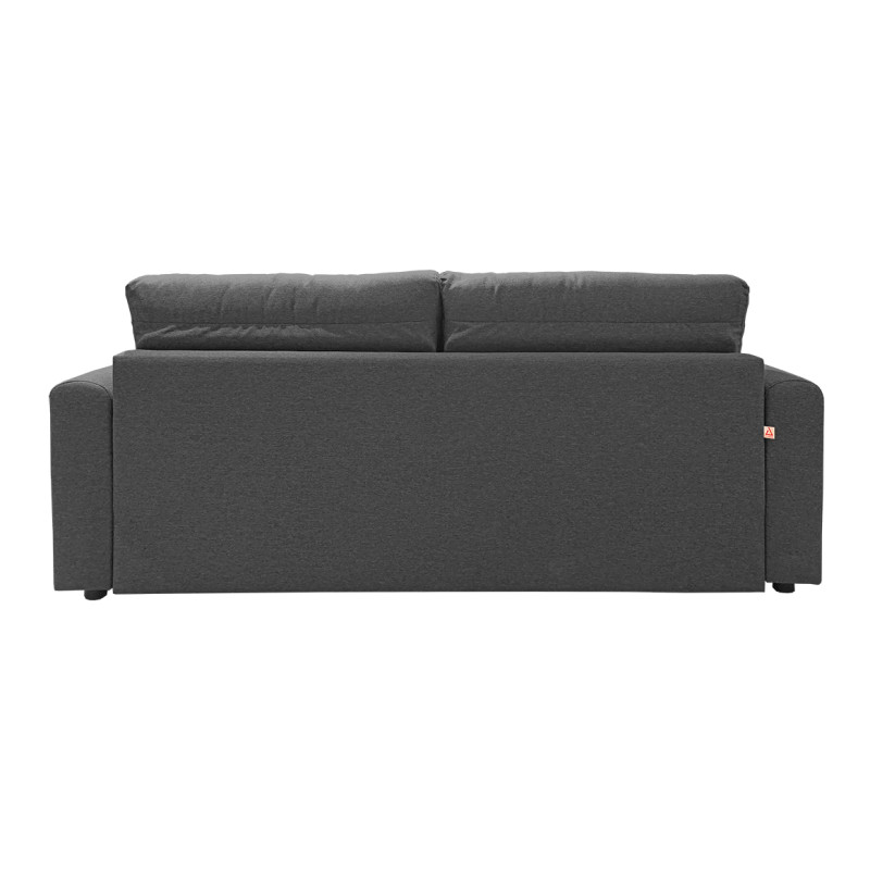 Canapé convertible 2 places L.200 cm en tissu gris anthracite chiné système rapido couchage 140x190 cm - VIGO