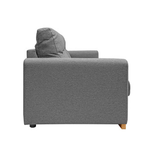 Canapé convertible 2 places L.200 cm en tissu gris clair chiné système rapido couchage 140x190 cm - VIGO