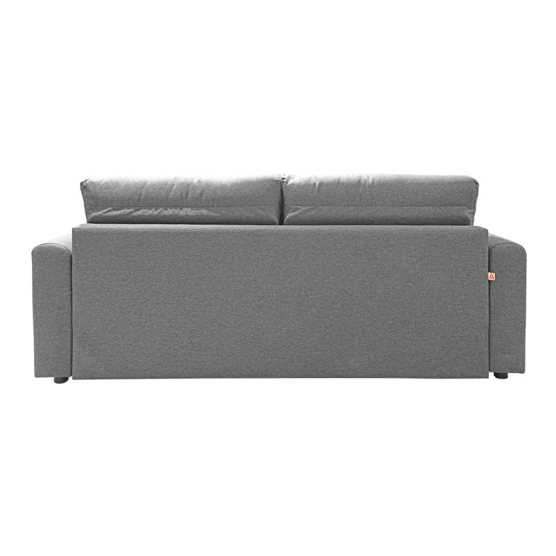 Canapé convertible 2 places L.200 cm en tissu gris clair chiné système rapido couchage 140x190 cm - VIGO