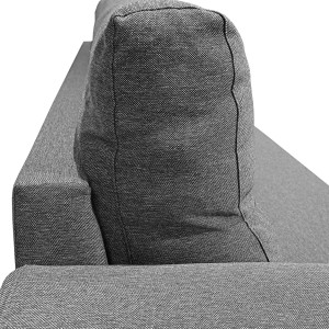 Canapé convertible 2 places L.200 cm en tissu gris clair chiné système rapido couchage 140x190 cm - VIGO