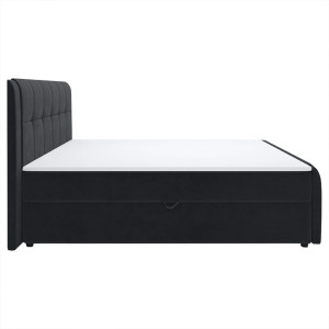 Lit boxspring 160x200 cm anthracite + matelas et surmatelas - RIVEN