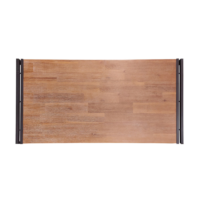 Table basse 120 cm 2 tiroirs 1 niche bois acacia et métal - WORKSHOP