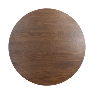 Table basse ronde en bois  brun foncé diamètre 90 cm avec 3 pieds épais incliné design moderne - ZARA