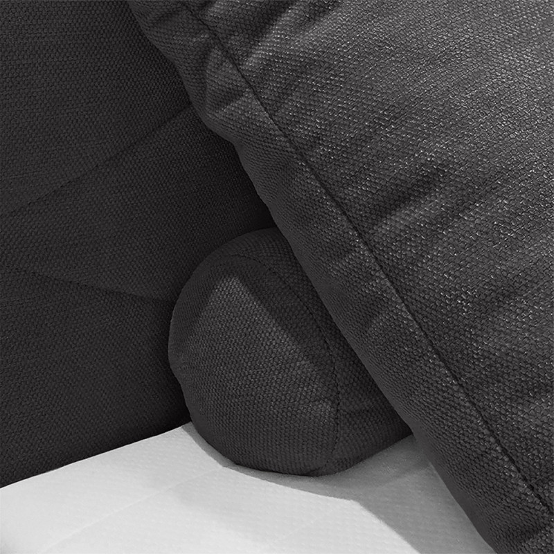 Lit boxspring 160x200 cm tissu anthracite + matelas et surmatelas- SKY