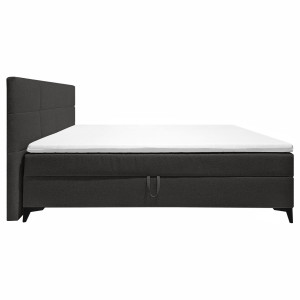 Lit boxspring 160x200 cm anthracite + matelas et surmatelas - AISHA