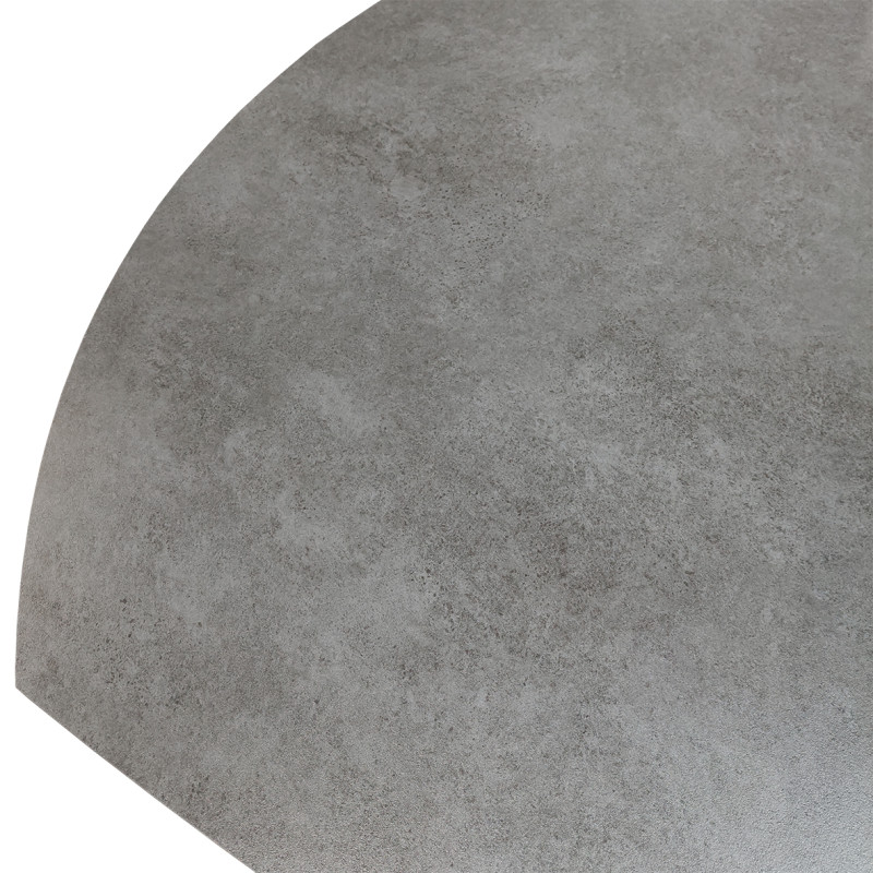 Table Extensible ovale 120/180 cm Plateau céramique gris anthracite et pied métal inclinés - ADELPHIA