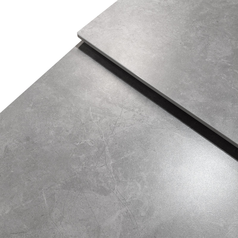 Table extensible 160/240 cm en céramique gris clair effet béton - LIMA