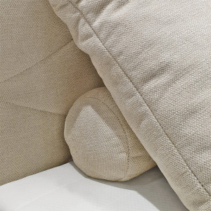 Set 6 coussins décoratifs pour lit tissu doux écru 3 tailles - SKY