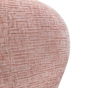 Fauteuil bas rond H. 40 cm en velours rose clair avec dossier arrondi et enveloppant - MALLOW