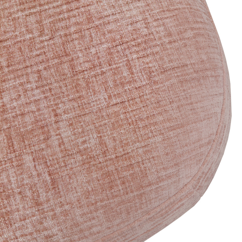 Fauteuil bas rond en velours rose clair avec dossier arrondi - MALLOW