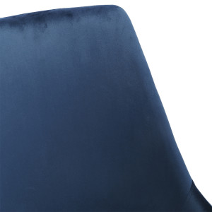Lot de 2 chaises en velours bleu marine pieds métal noir - JAZZY