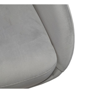 Lot de 2 chaises confortables en tissu velours doux gris avec piétement fin en métal noir - JAZZY