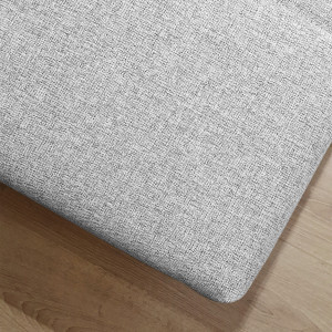 Banc / Bout de lit avec coffre de rangement tissu gris chiné - AISHA