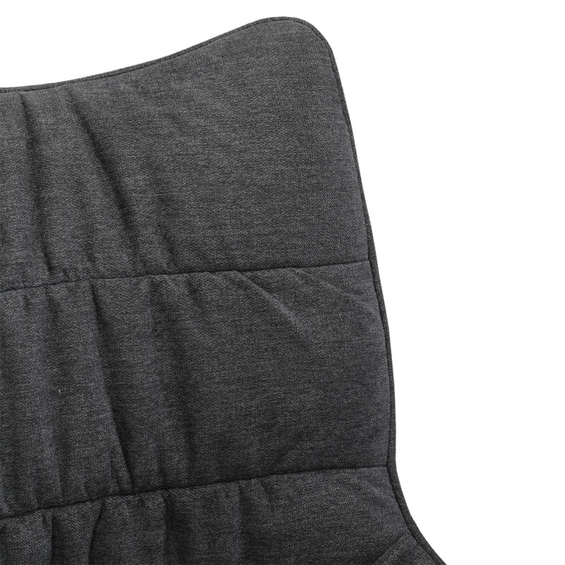 Lot de 2 chaises rotatives en tissu gris foncé et pieds métal - MELOW