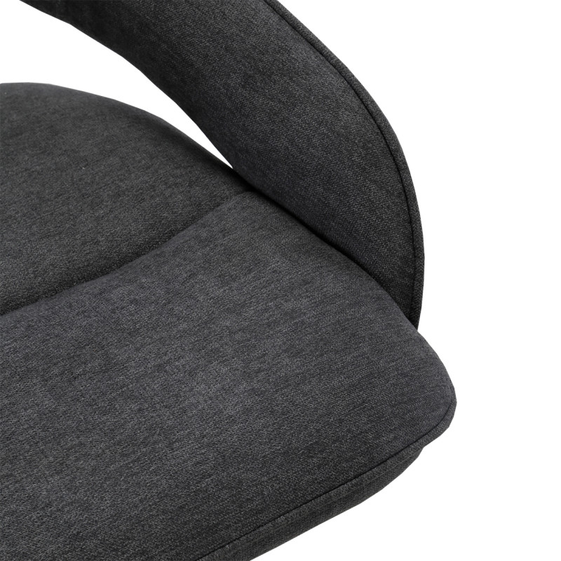 Lot de 2 chaises rotatives en tissu gris foncé et pieds métal - MELOW