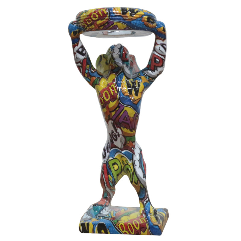 Statue chien debout avec pneu motifs cartoon H32 cm - CARTOON