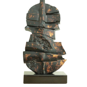Statue violoncelle noir avec effet rouillé H75 cm - SONG